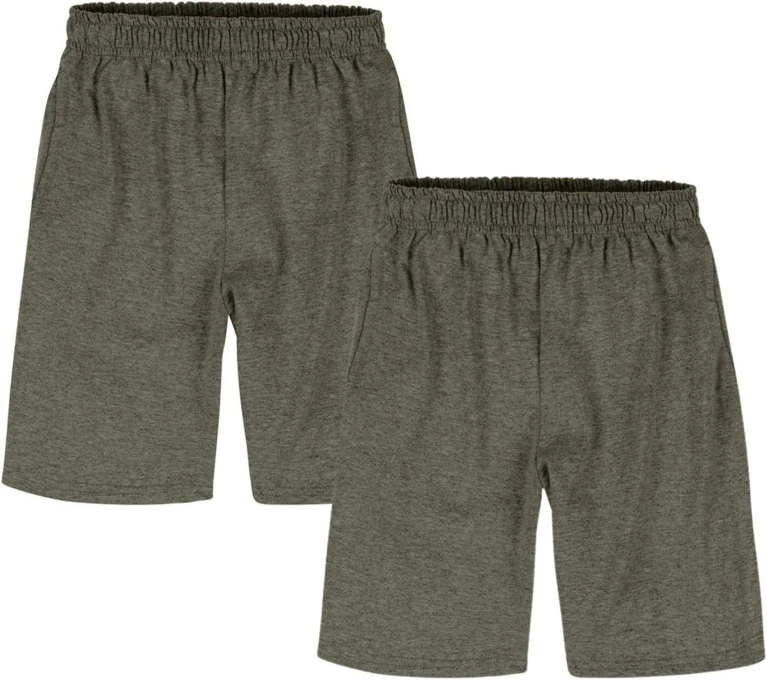 Hanes Boys Jersey Shorts Pack, 2-Pack, Cotton Shorts for Boys with Pockets, Pull-On Shorts