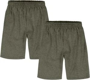 Hanes Boys Jersey Shorts Pack, 2-Pack, Cotton Shorts for Boys with Pockets, Pull-On Shorts