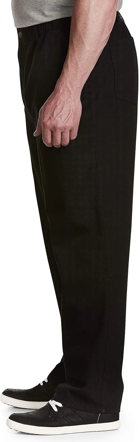 Harbor Bay by DXL Men's Big and Tall Full Elastic Waist Jeans | All-Day Comfort with Loose Fit, Elasticized Comfort Waistband