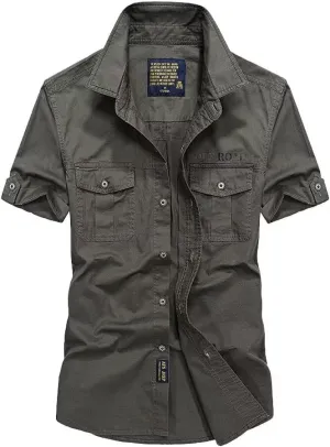 Hbufnha Men's Casual Shirt Business Shirts Button Down Quick Dry Work Trucker Plaid Shirt