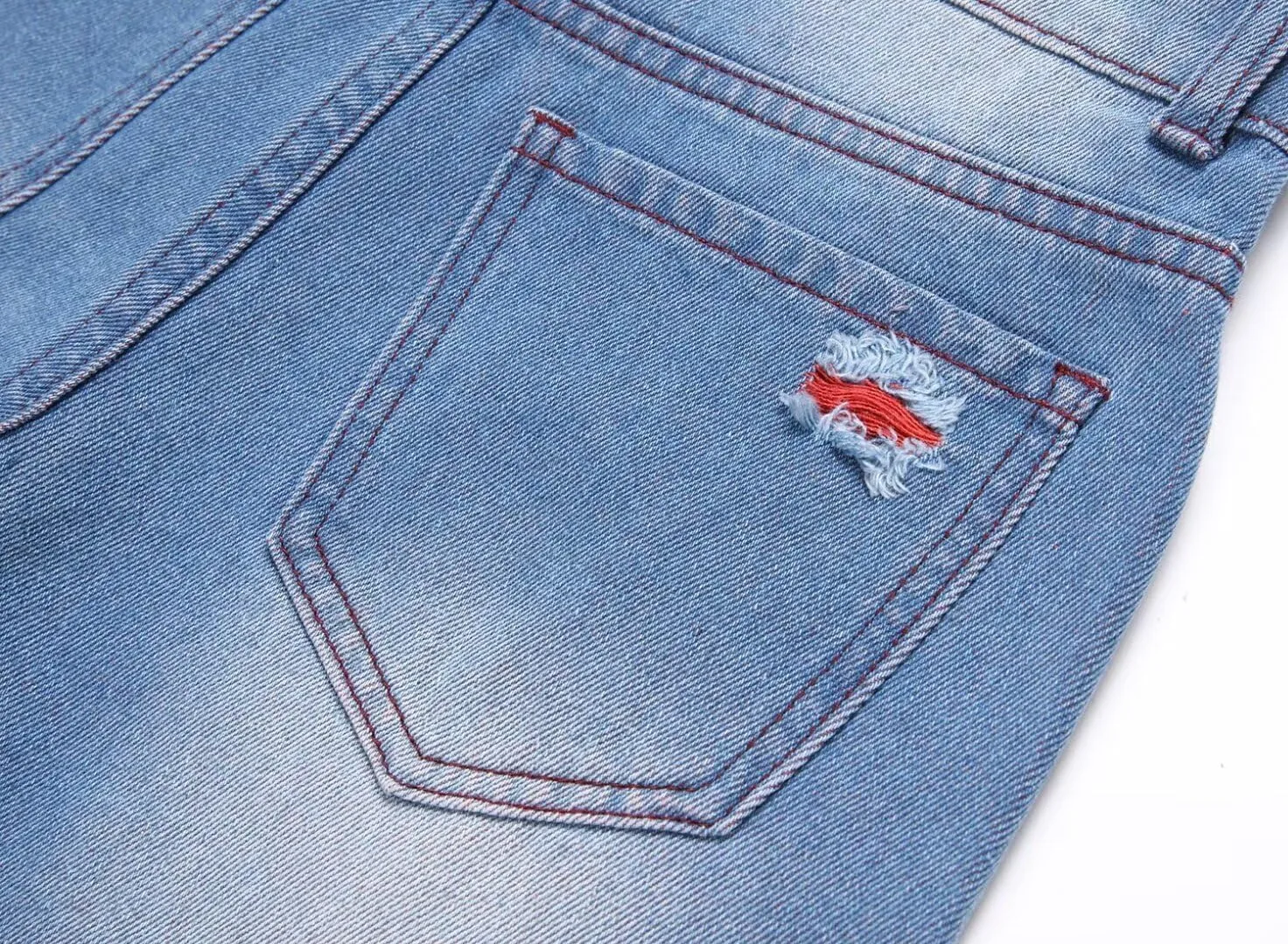 HENGAO Boys Ripped Denim Shorts Distressed Frayed Jean Shorts