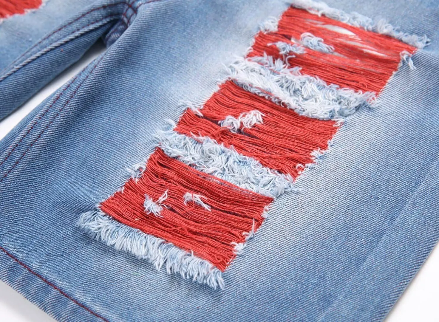 HENGAO Boys Ripped Denim Shorts Distressed Frayed Jean Shorts