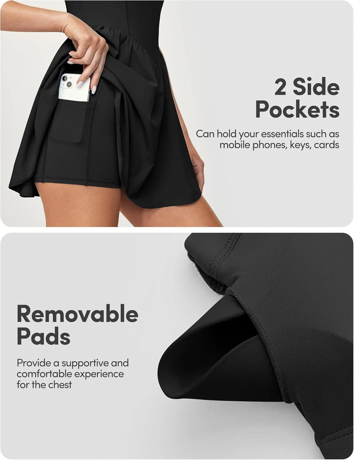 IUGA Tennis Dress with Built in Shorts and Bra Adjustable Straps Athletic Dress for Women Summer Golf Active Workout Dress