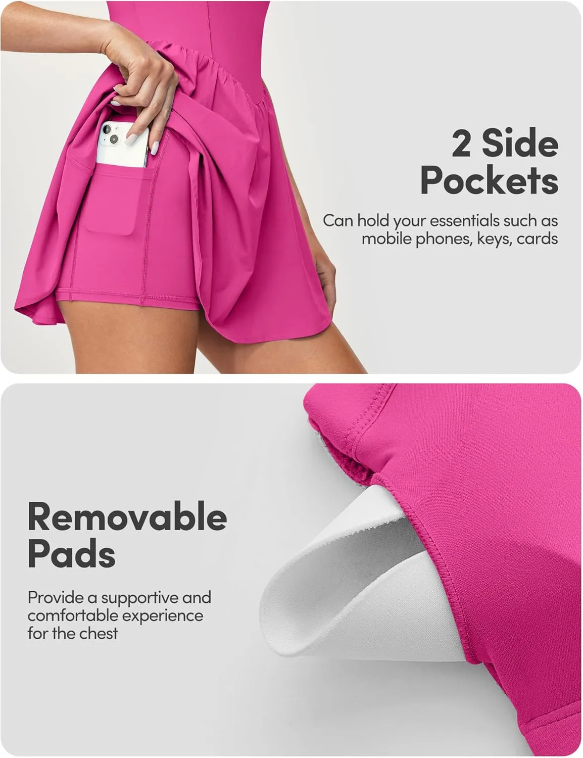 IUGA Tennis Dress with Built in Shorts and Bra Adjustable Straps Athletic Dress for Women Summer Golf Active Workout Dress