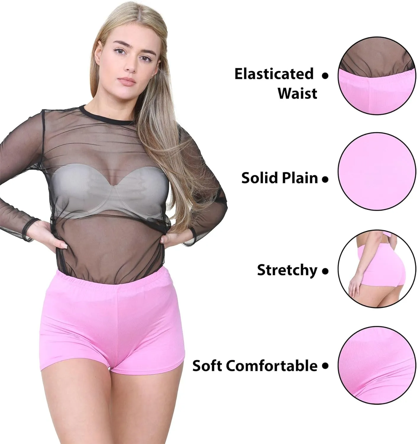 Janisramone Women's Mini Shorts, Workout Shorts - Chic Hot Pants for Dance Gym Shorts Women | Perfect Summer Booty Shorts