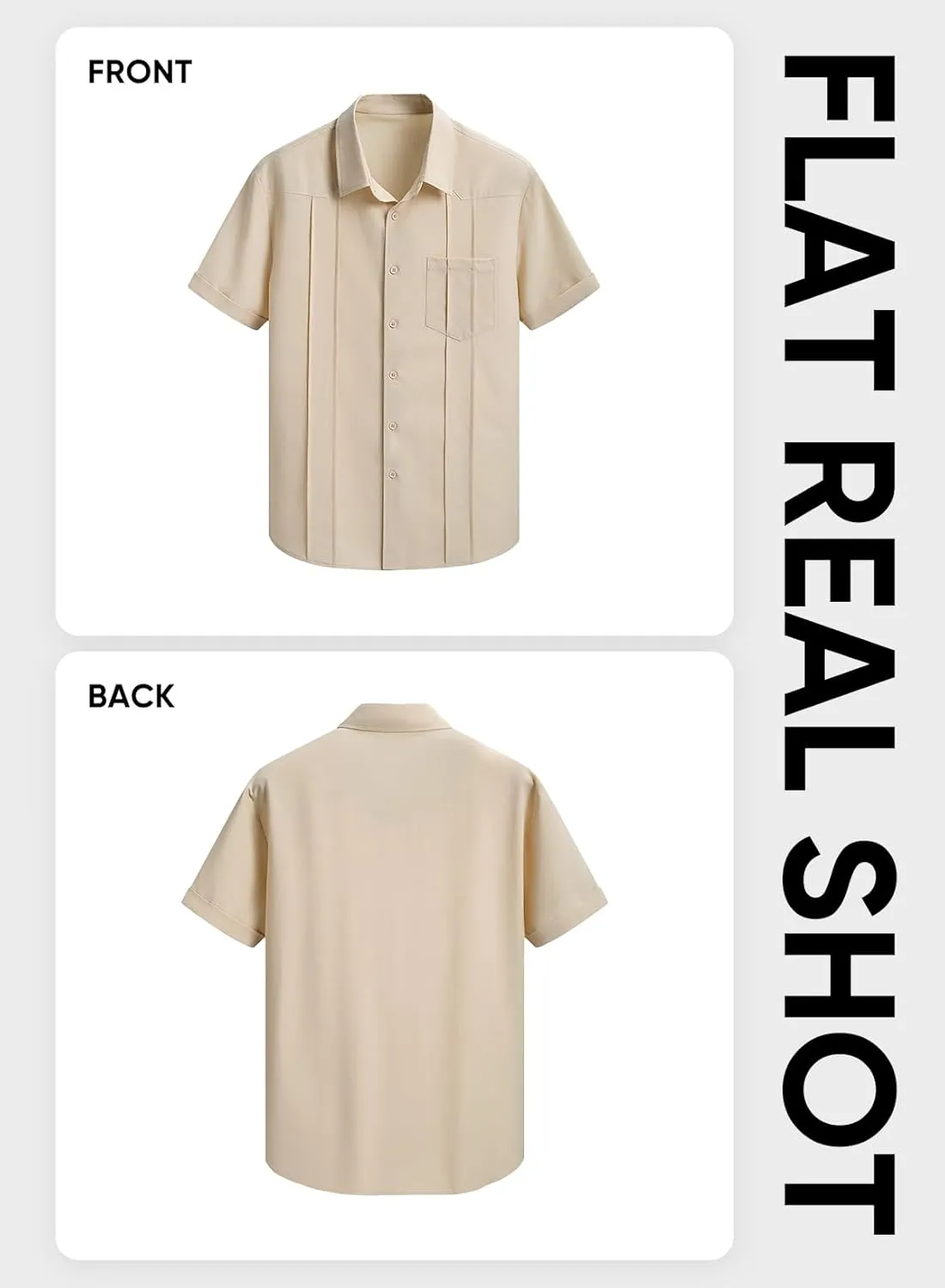 JMIERR Mens Guayabera Shirt Short Sleeves Casual Button Down Shirt Summer Beach Wedding Shirts with Pocket