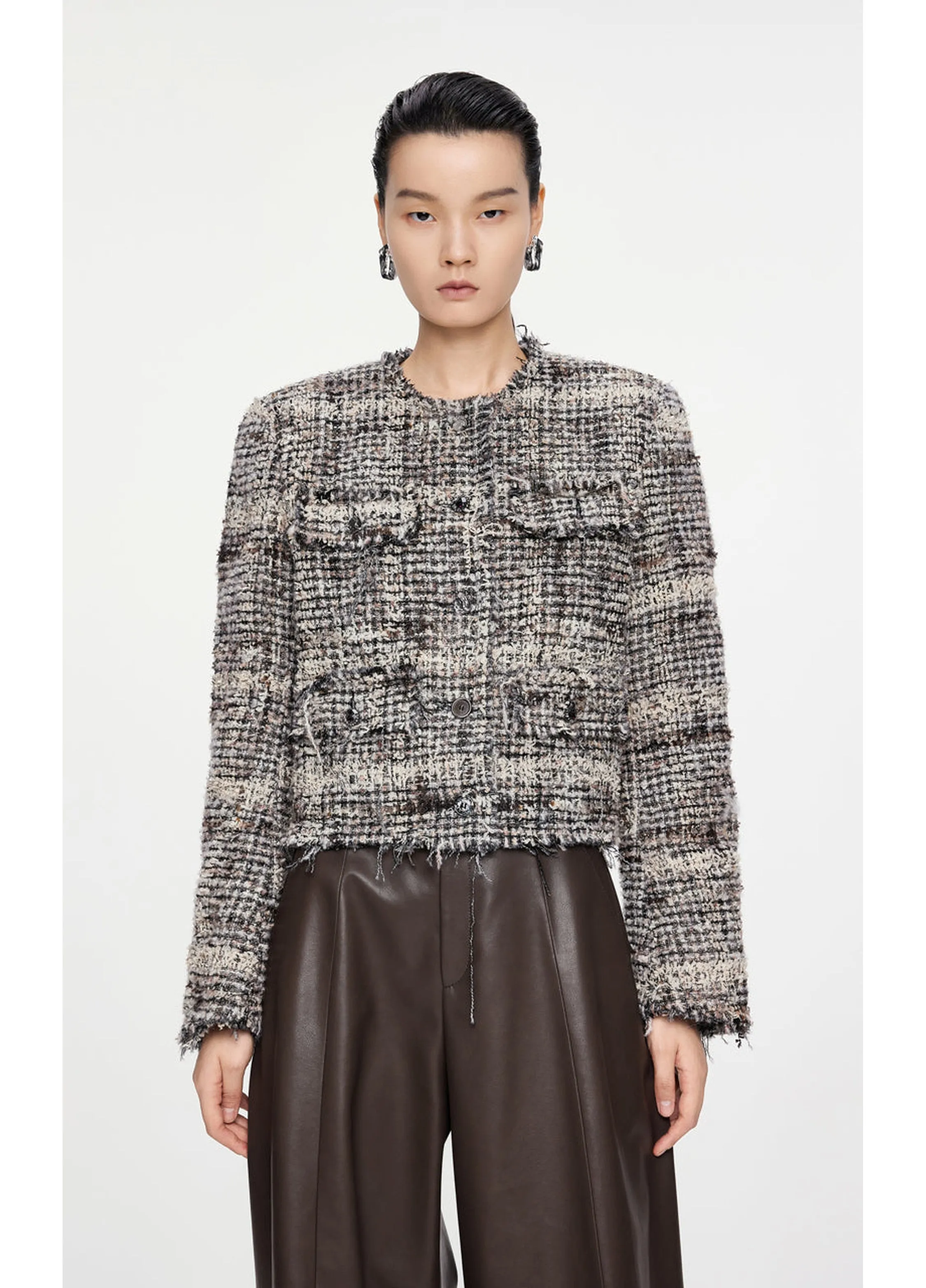 JNBY Cropped Jacquard Down Coat