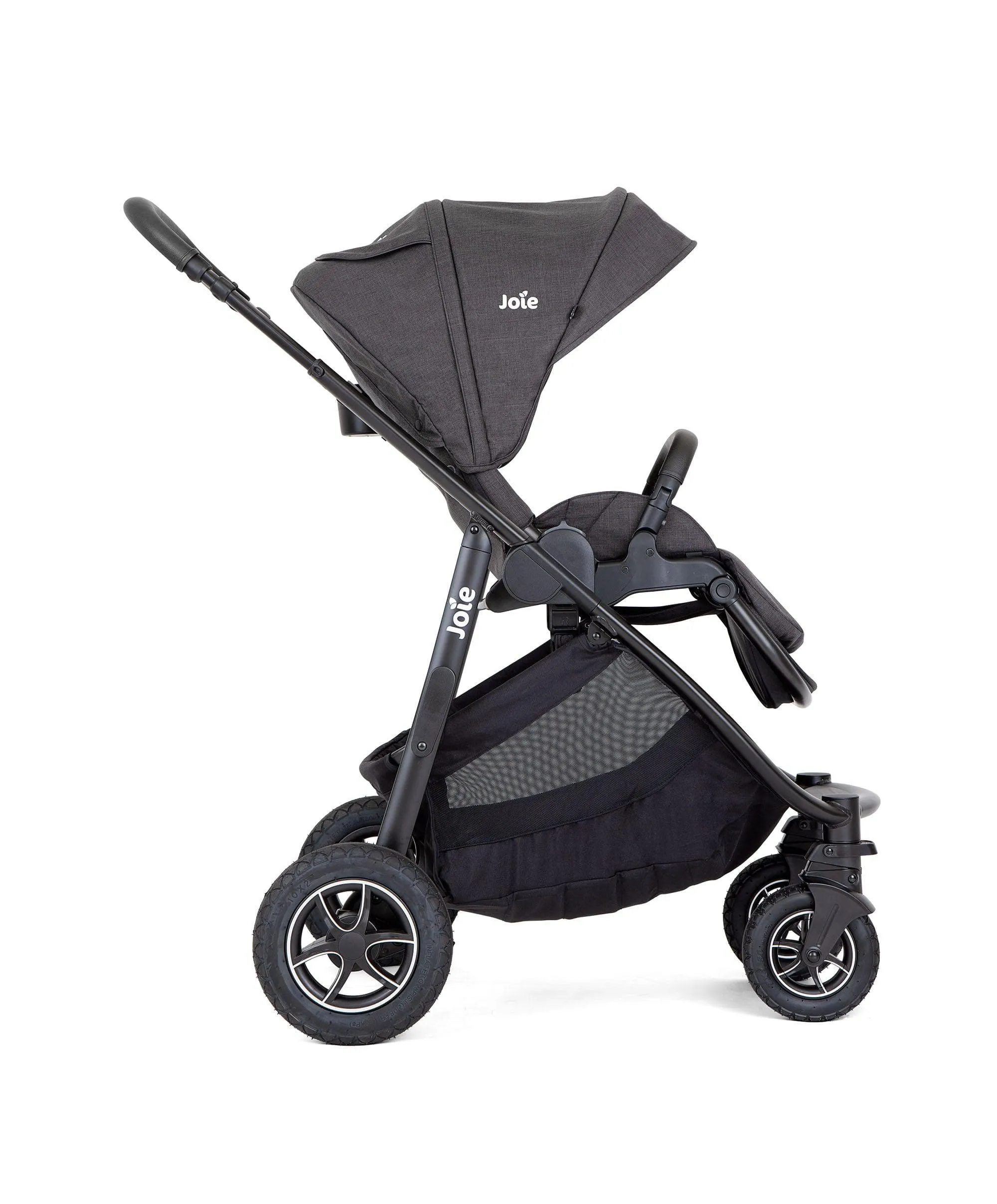 Joie Verstax Pushchair Bundle with i-Snug Carseat & Ramble Carrycot - Shale