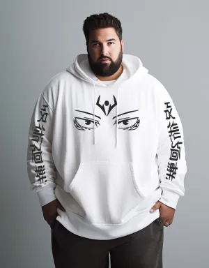Jujutsu Kiasen Ryomen Sukuna Plus Size Hoodie White