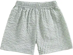 Karuedoo Toddler Baby Boy Girl Shorts Gingham Plaid/Seersucker Shorts Summer Casual Elastic Waist Shorts Pants Bottoms