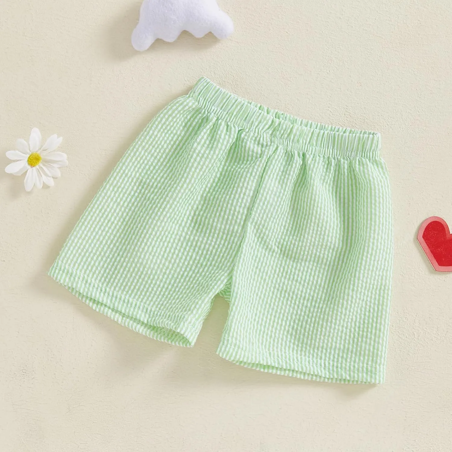 Karuedoo Toddler Baby Boy Girl Shorts Gingham Plaid/Seersucker Shorts Summer Casual Elastic Waist Shorts Pants Bottoms