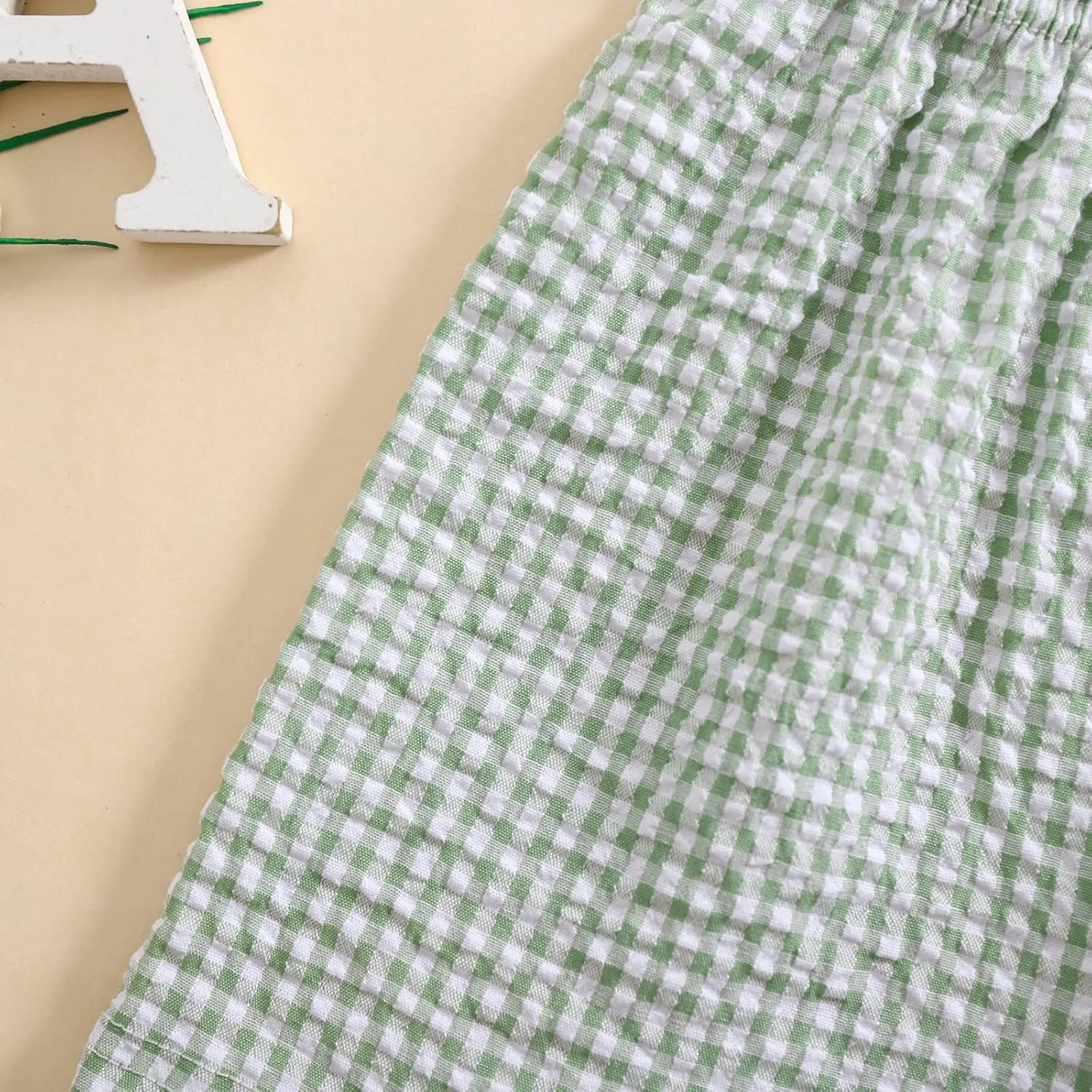 Karuedoo Toddler Baby Boy Girl Shorts Gingham Plaid/Seersucker Shorts Summer Casual Elastic Waist Shorts Pants Bottoms