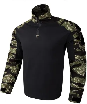 KRYDEX Tactical Men's Combat Shirt Rapid Assault Long Sleeve Shirt with Elbow Pads