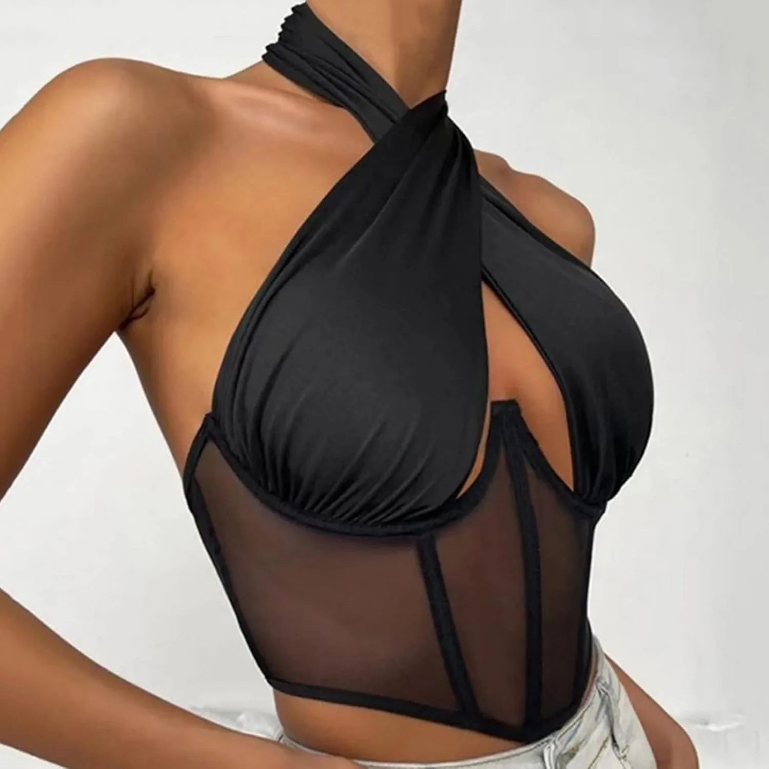 Lace Tank Top Women Sleeveless Oversized Hot Camisole Fashion Baggy Summer Cutout Cami Girlfriend Business Singlet