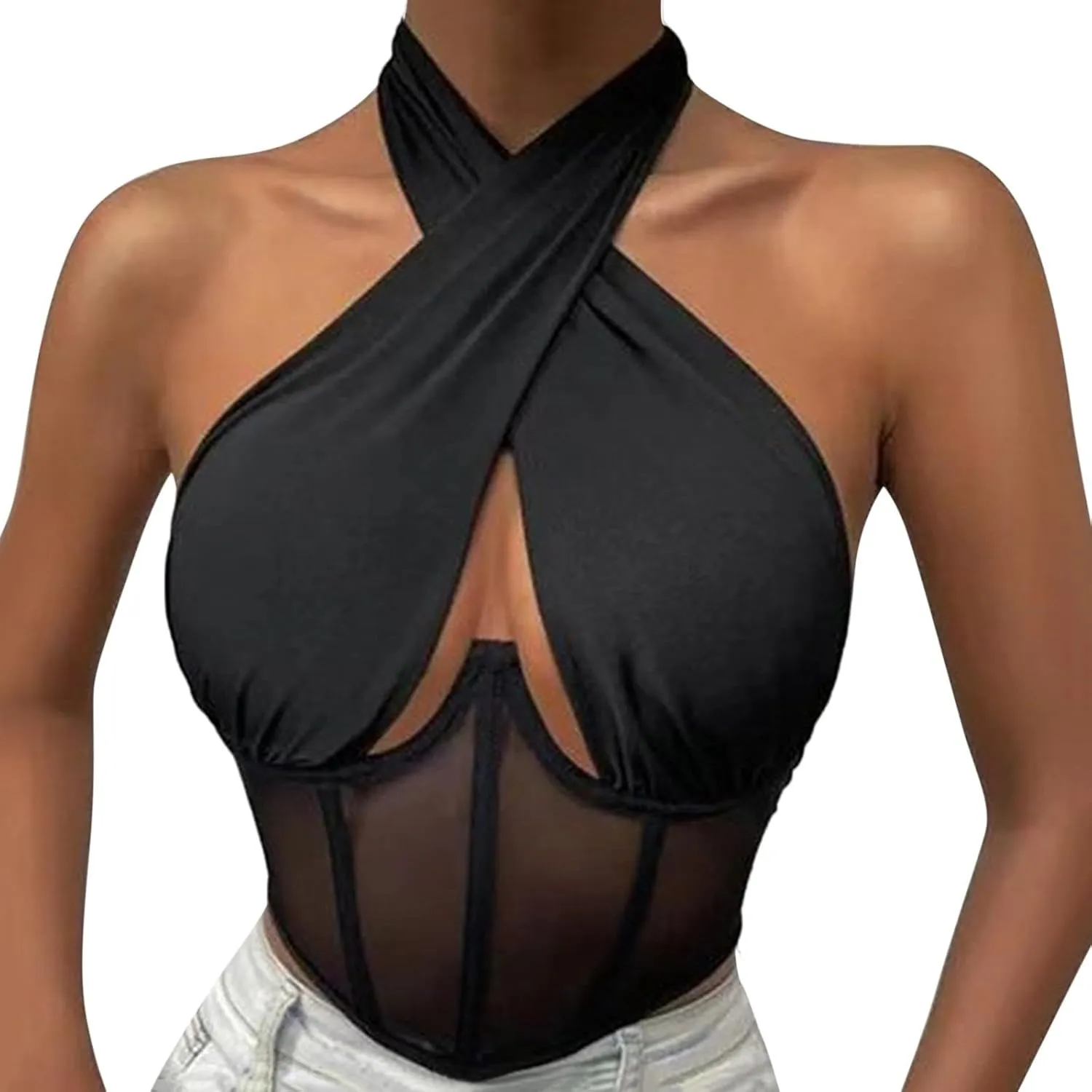 Lace Tank Top Women Sleeveless Oversized Hot Camisole Fashion Baggy Summer Cutout Cami Girlfriend Business Singlet