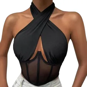 Lace Tank Top Women Sleeveless Oversized Hot Camisole Fashion Baggy Summer Cutout Cami Girlfriend Business Singlet