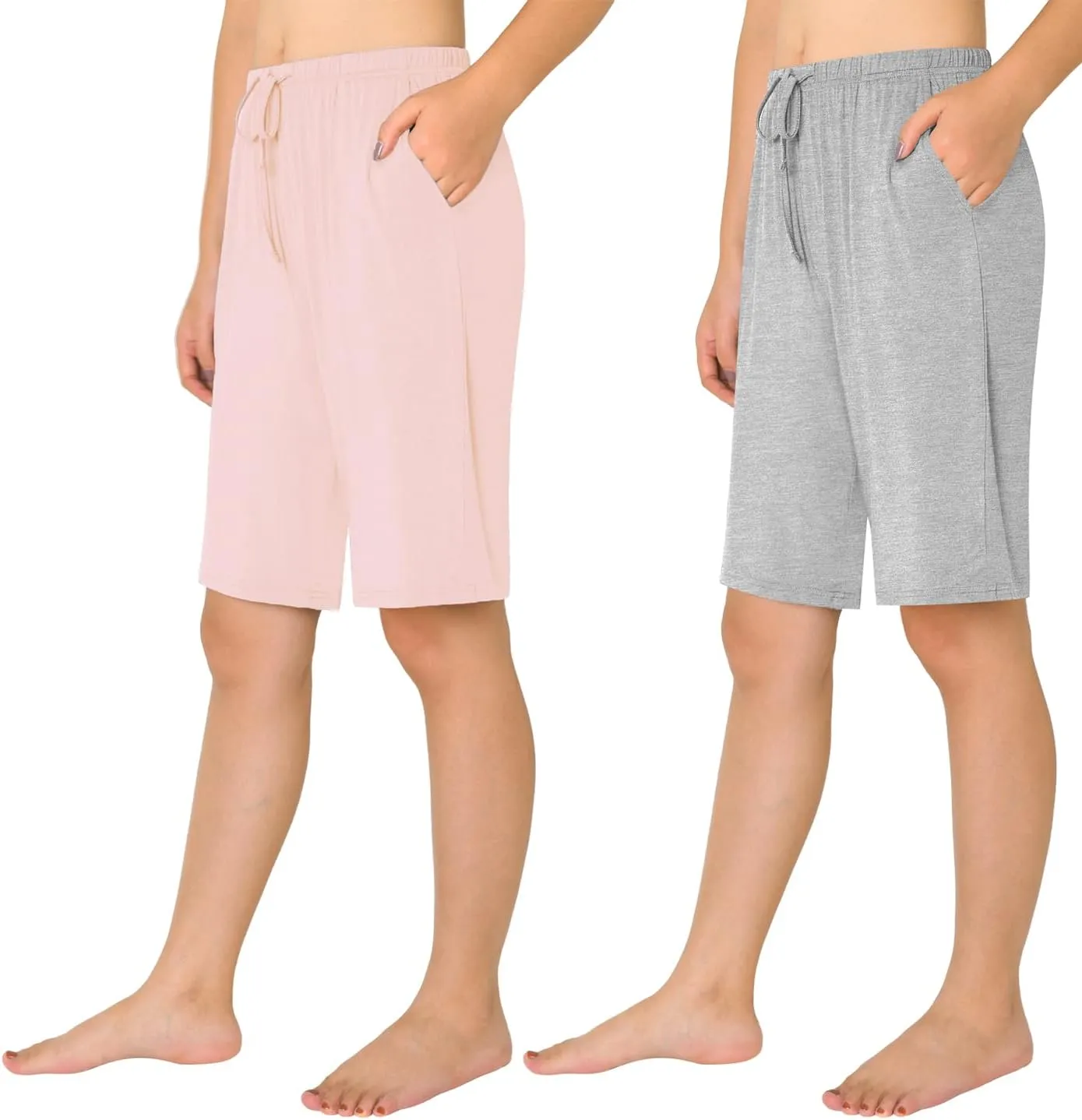Latuza Women's Viscose Pajama Shorts Knee Length Sleep Shorts