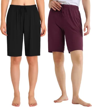 Latuza Women's Viscose Pajama Shorts Knee Length Sleep Shorts