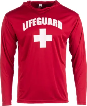 Lifeguard | Red UPF 50  Sunblocking Sun Shirt Performance Uniform Costume Hoodie T-Shirt