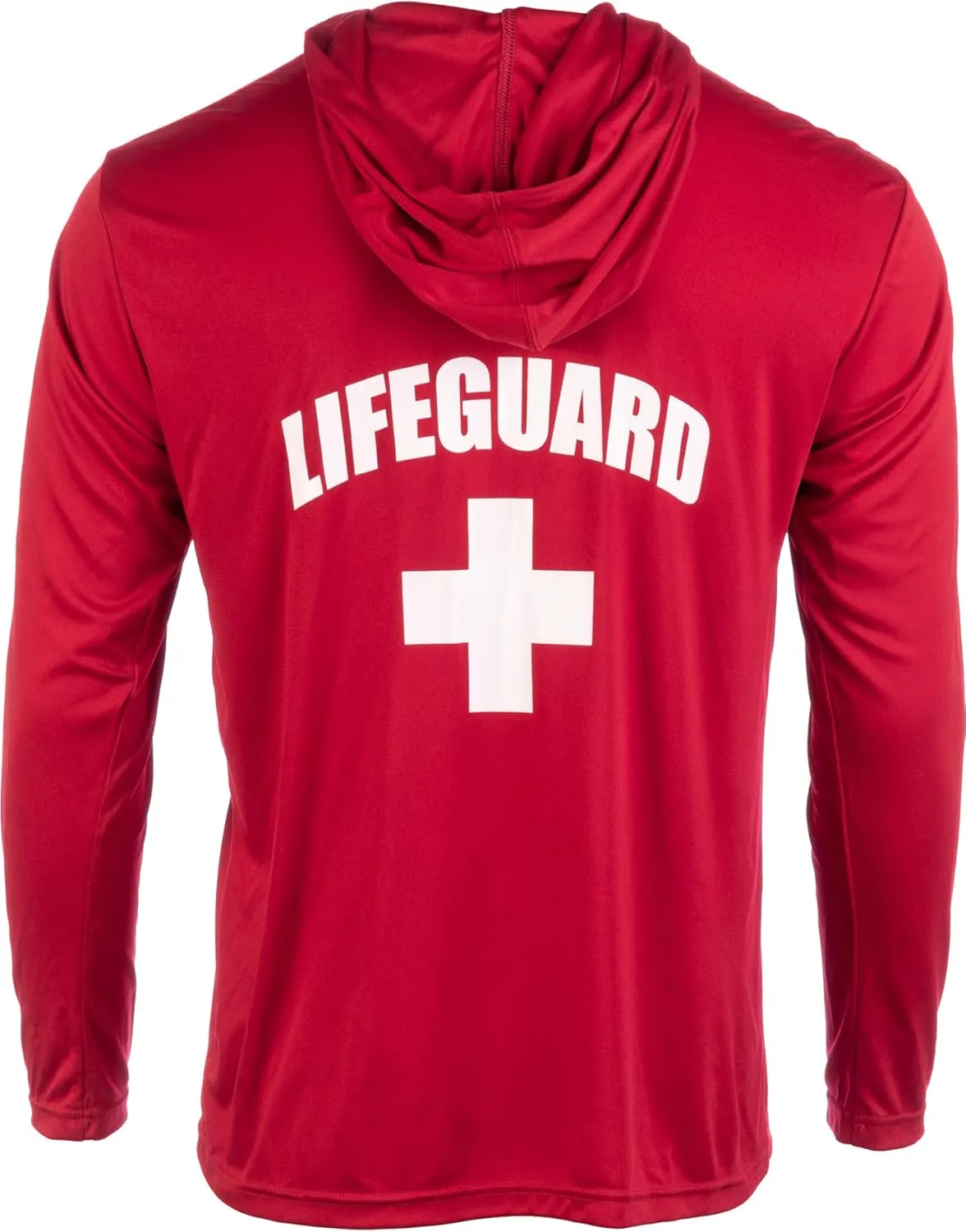 Lifeguard | Red UPF 50  Sunblocking Sun Shirt Performance Uniform Costume Hoodie T-Shirt