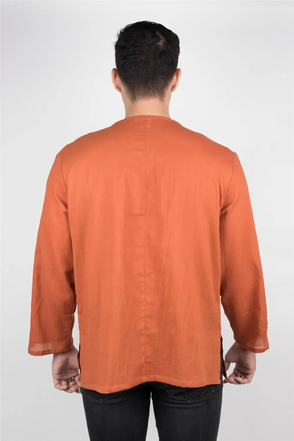 LOFBAZ Men's T-Shirt 100% Cotton Beach Hippie Shirt V-Neck Yoga Tunic Top