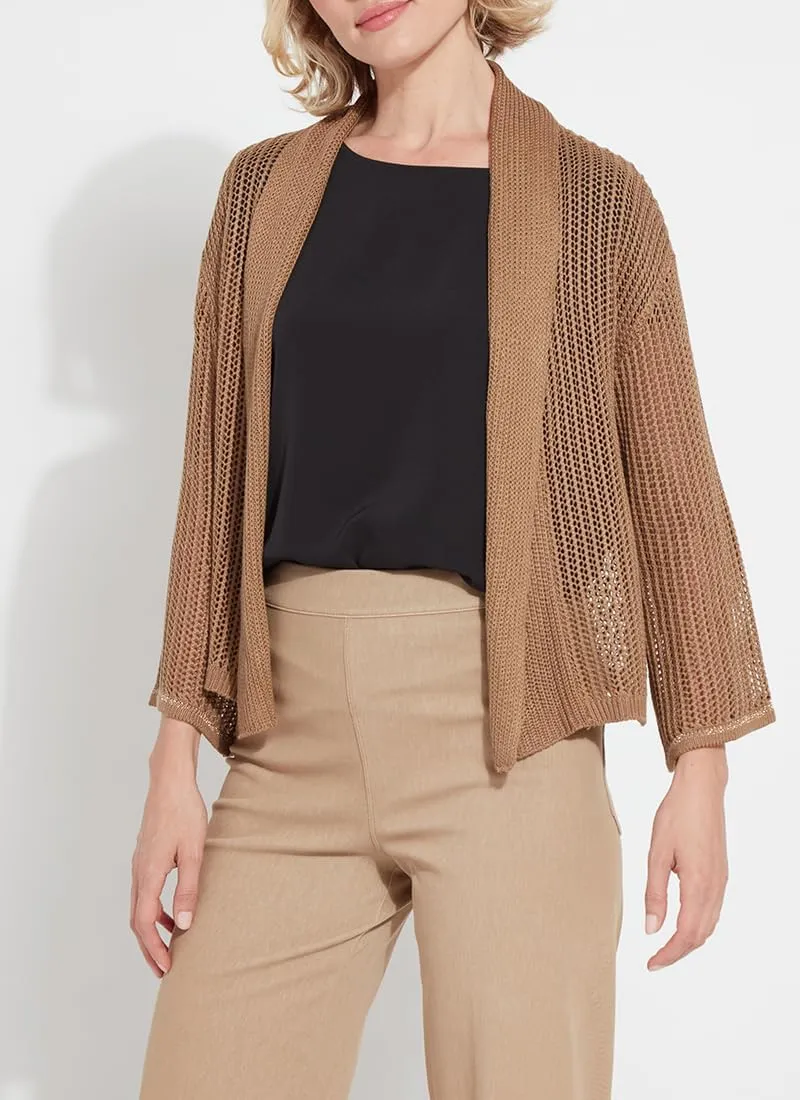 Lyss Harper Linen Cardigan  Mesh Cardigan for Women and Open Front Cardigan Sweater with Long Sleeves