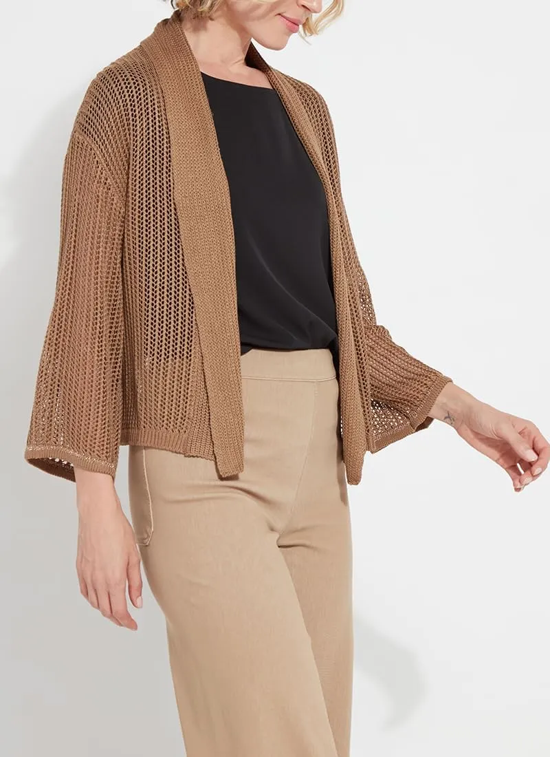 Lyss Harper Linen Cardigan  Mesh Cardigan for Women and Open Front Cardigan Sweater with Long Sleeves