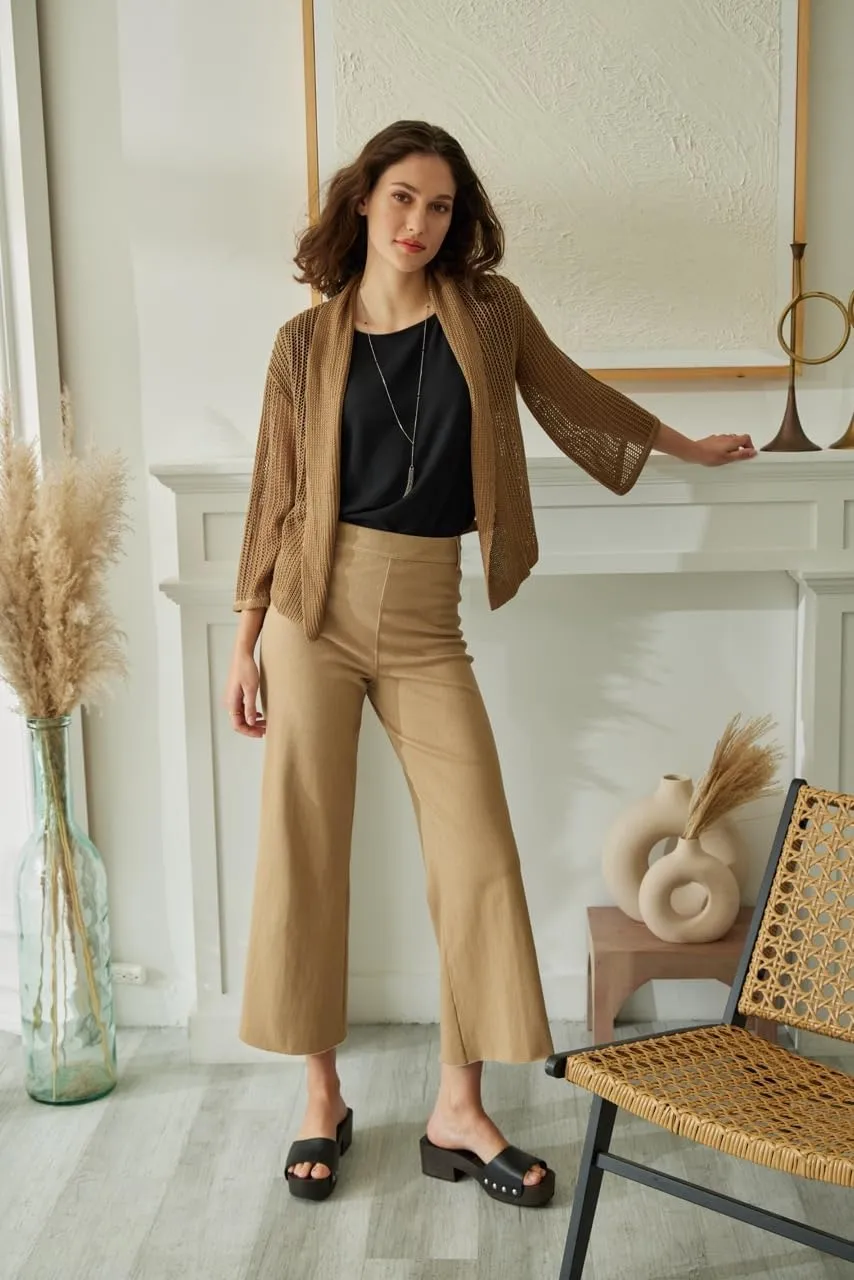 Lyss Harper Linen Cardigan  Mesh Cardigan for Women and Open Front Cardigan Sweater with Long Sleeves
