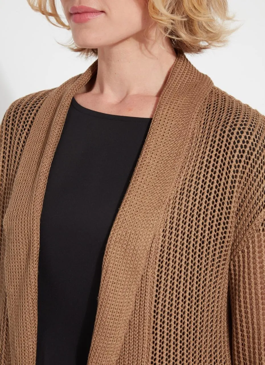 Lyss Harper Linen Cardigan  Mesh Cardigan for Women and Open Front Cardigan Sweater with Long Sleeves