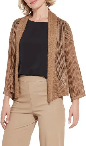 Lyss Harper Linen Cardigan  Mesh Cardigan for Women and Open Front Cardigan Sweater with Long Sleeves