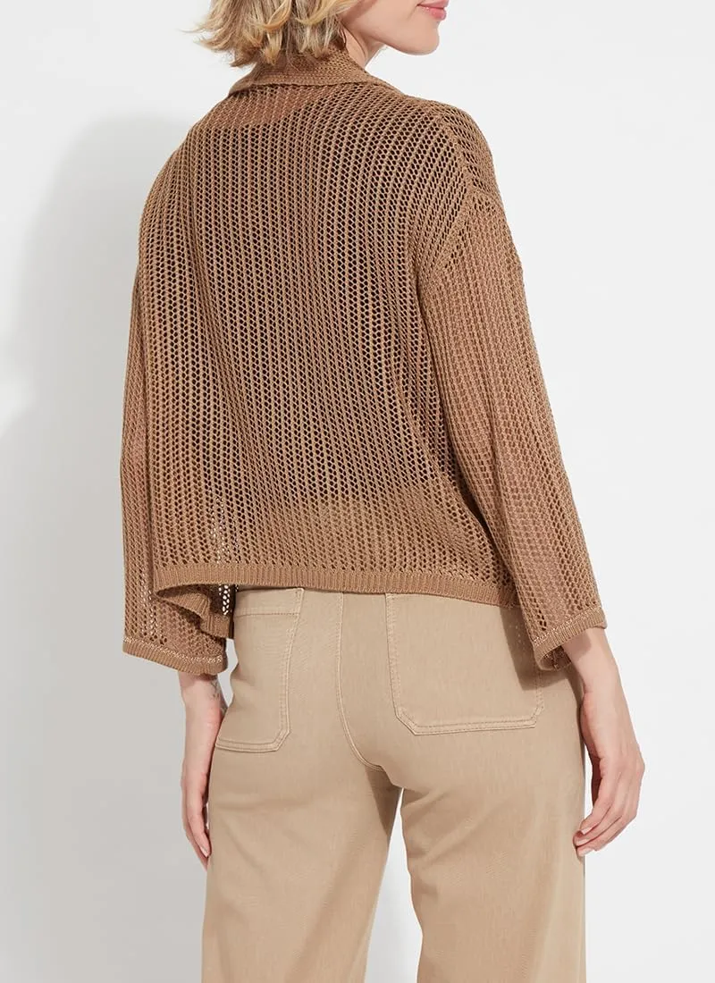 Lyss Harper Linen Cardigan  Mesh Cardigan for Women and Open Front Cardigan Sweater with Long Sleeves