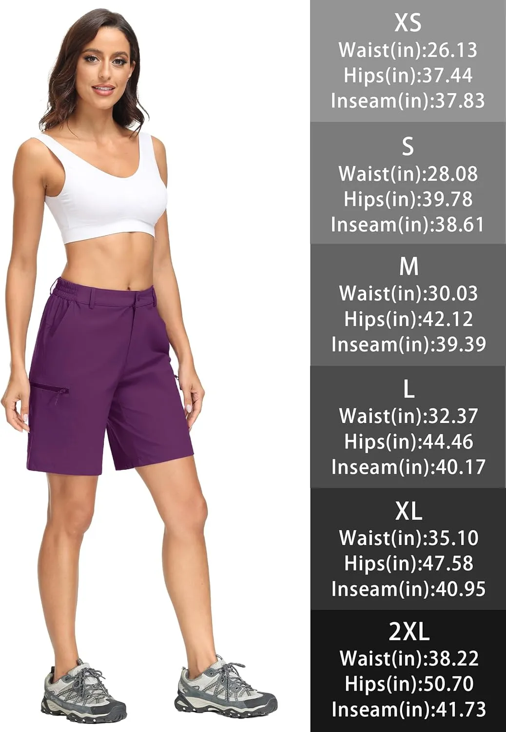 MAGCOMSEN Women's Hiking Shorts Quick Dry Lightweight Golf Shorts with 4 Pockets Summer Casual Athletic Running Shorts