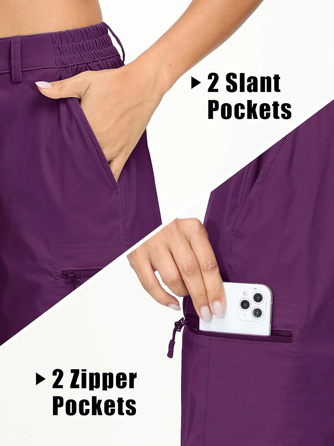 MAGCOMSEN Women's Hiking Shorts Quick Dry Lightweight Golf Shorts with 4 Pockets Summer Casual Athletic Running Shorts
