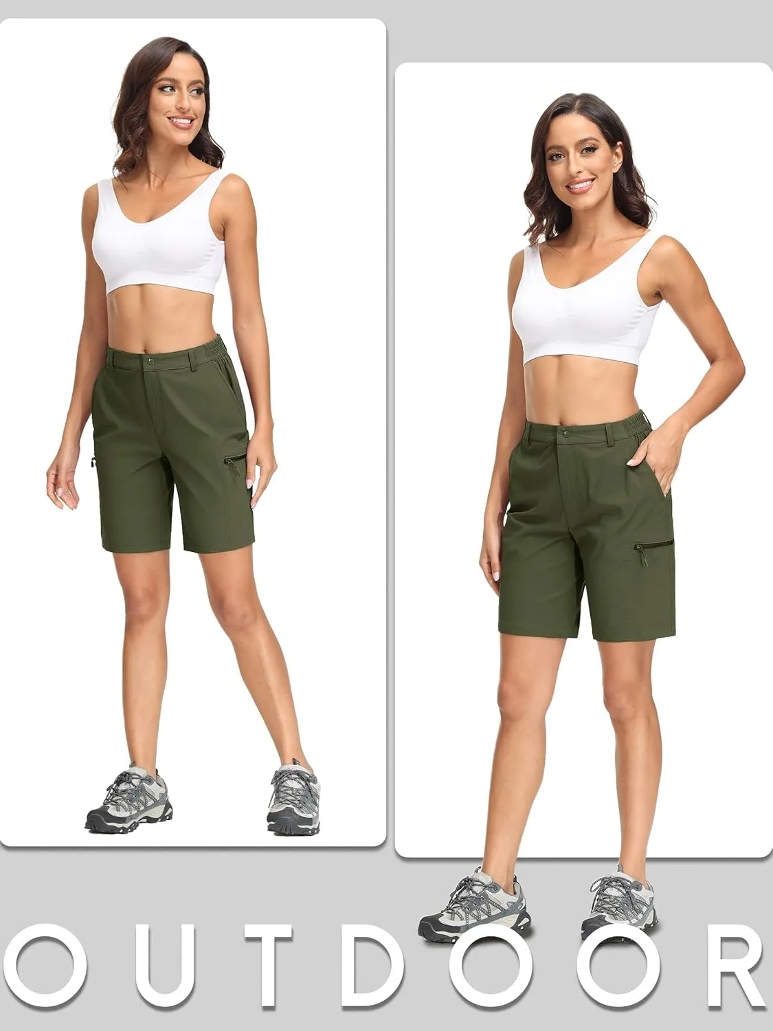 MAGCOMSEN Women's Hiking Shorts Quick Dry Lightweight Golf Shorts with 4 Pockets Summer Casual Athletic Running Shorts