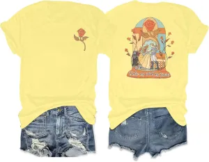 Magical Kingdom Shirt Women Tale As Old As Time T-Shirt Beauty Shirts Belle Princess Tee Vacation Short Sleeve Tops