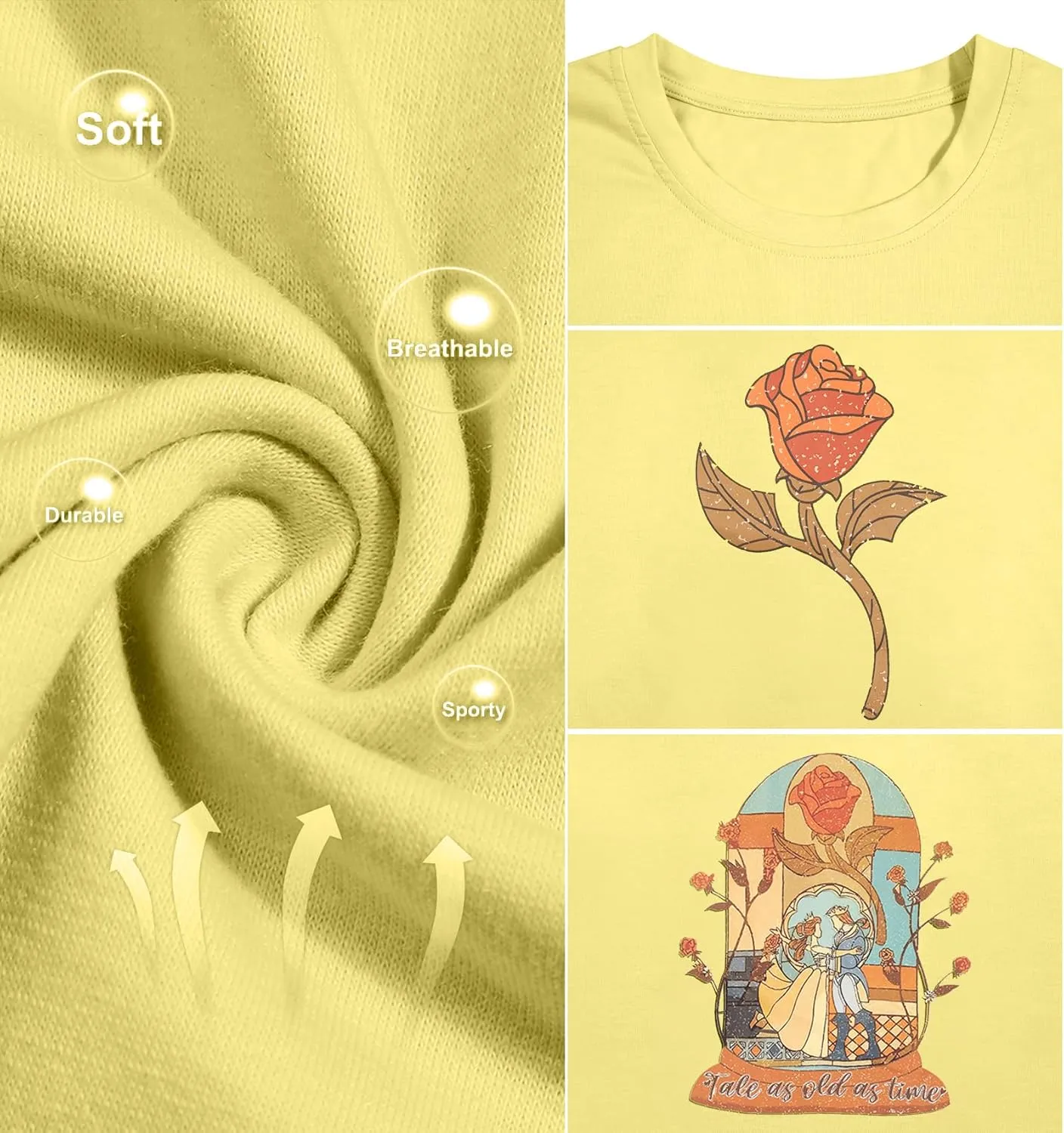 Magical Kingdom Shirt Women Tale As Old As Time T-Shirt Beauty Shirts Belle Princess Tee Vacation Short Sleeve Tops