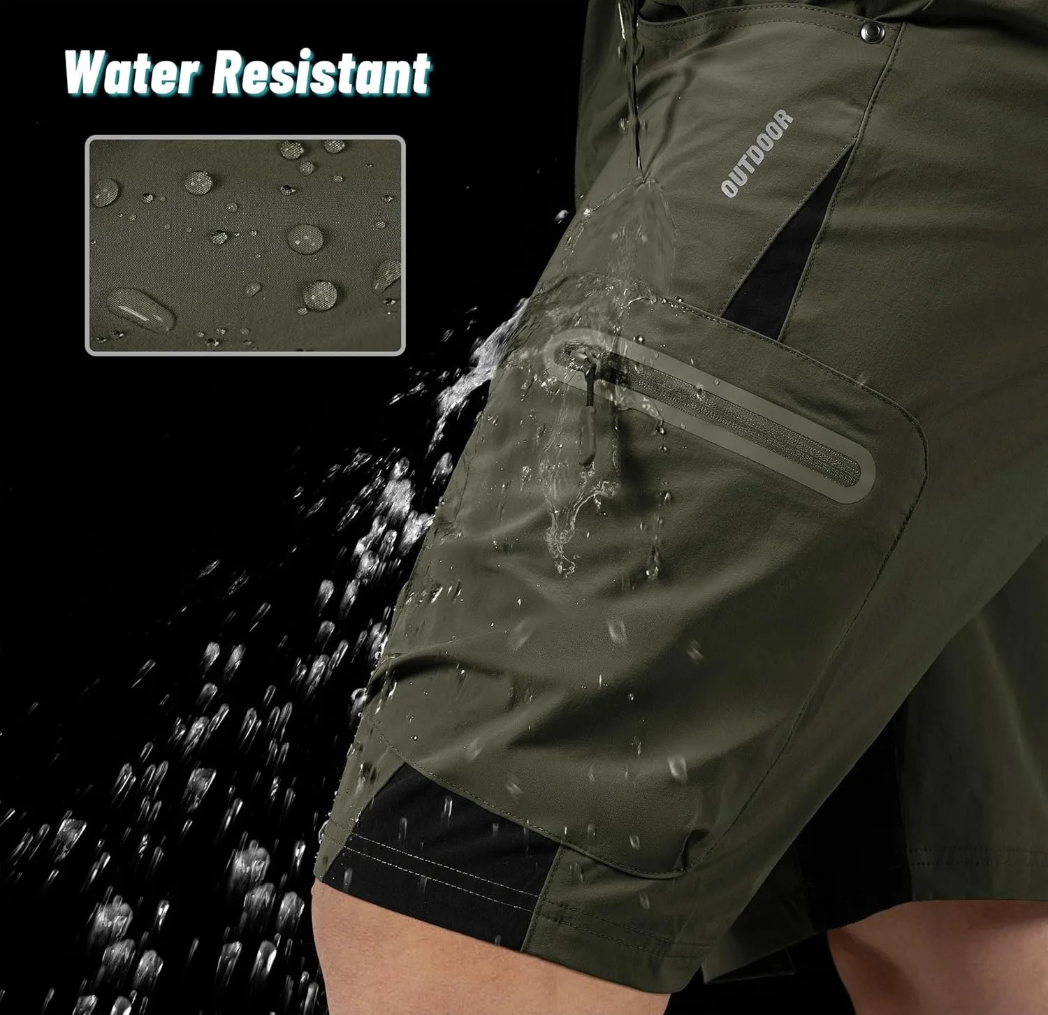 MAGNIVIT Men's Hiking Shorts Quick Dry Cargo Shorts Ripstop Tactical Water Repellent Work Shorts with Multi-Pockets