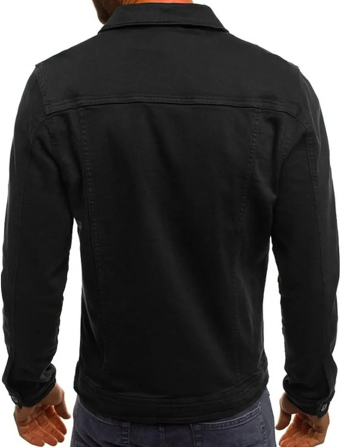 Maiyifu-GJ Men's Distressed Denim Jacket Long Sleeve Button Down Jean Coat Fashion Casual Slim Fit Trucker Biker Jackets