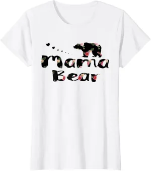 Mama Bear Shirt Mom Life - Floral Heart Top Gift Boho Outfit T-Shirt
