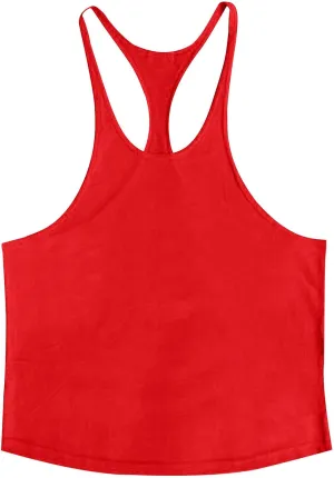 Mens Basic Stringer Tank Tops Y-Back Bodybuilding Muscle Sleeveless T-Shirts Cotton Gym Workout Fitness Tank Shirt