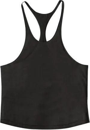 Mens Basic Stringer Tank Tops Y-Back Bodybuilding Muscle Sleeveless T-Shirts Cotton Gym Workout Fitness Tank Shirt