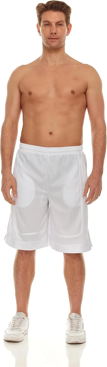 Mens Basketball Shorts with Pockets, Active Athletic Performance Gym Workout Shorts for Men Workout Shorts, 4 Pack