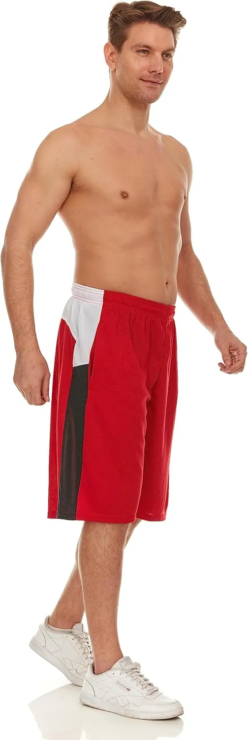 Mens Basketball Shorts with Pockets, Active Athletic Performance Gym Workout Shorts for Men Workout Shorts, 4 Pack