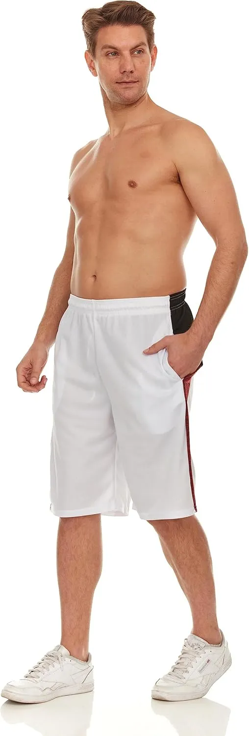 Mens Basketball Shorts with Pockets, Active Athletic Performance Gym Workout Shorts for Men Workout Shorts, 4 Pack