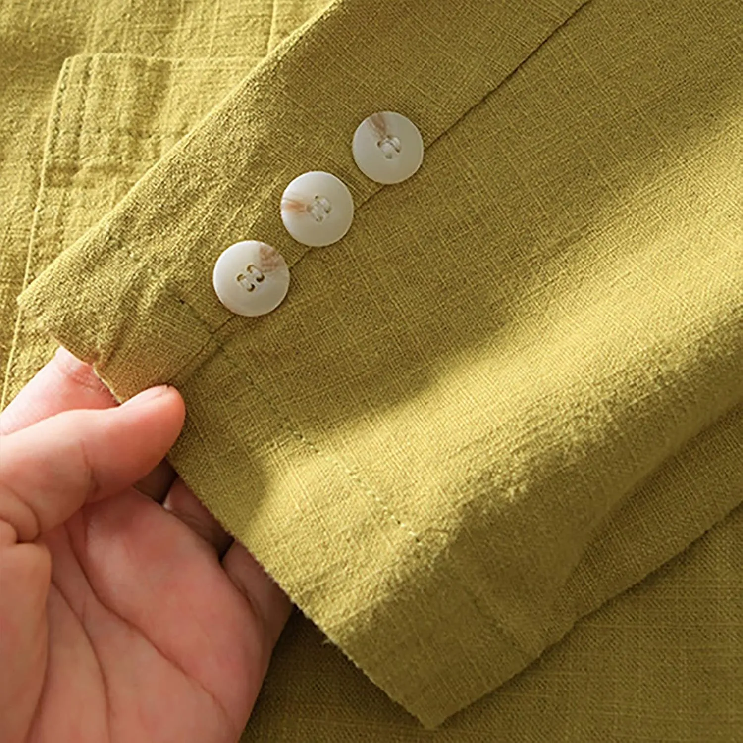 Mens Big and Tall Casual Linen Blazers Loose Fit Lightweight Button Up Suit Jackets Lapel Collar Tailored Sport Coats