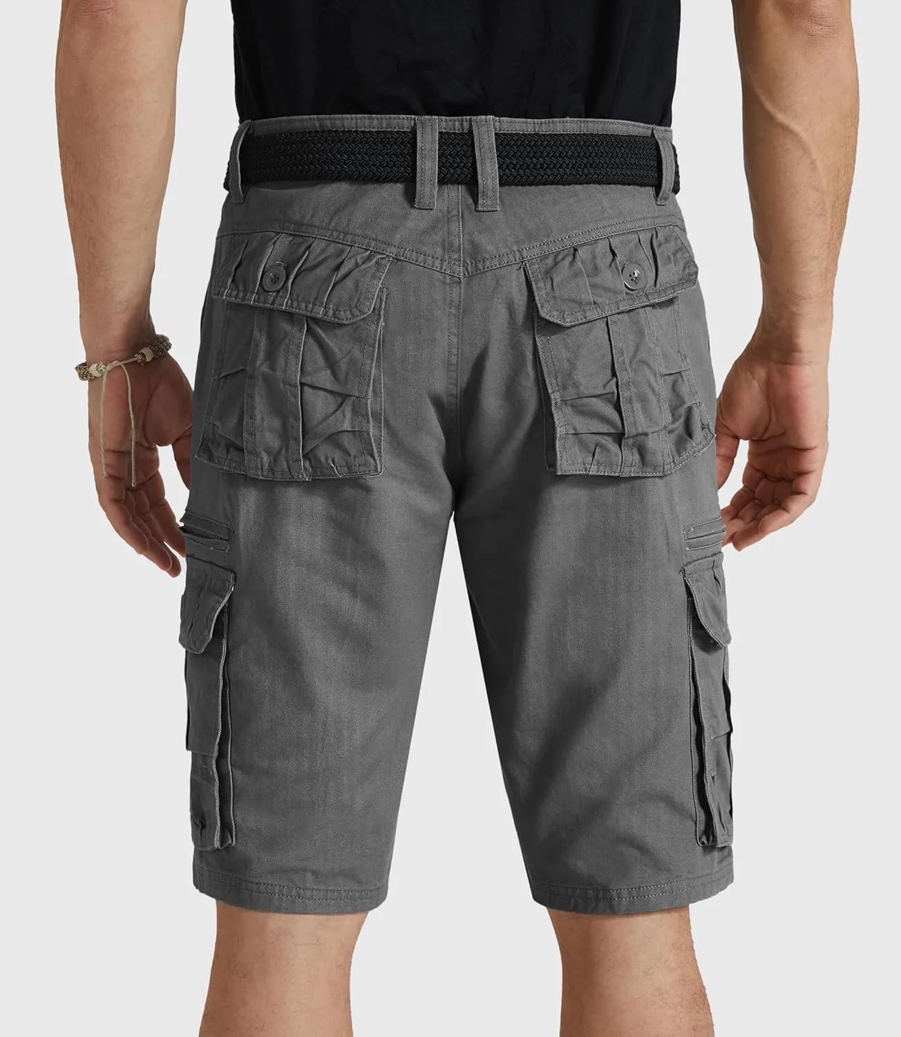 Mens Cargo Shorts Cotton Work Shorts Multi Pocket Casual Workout Shorts for Men NO Belt