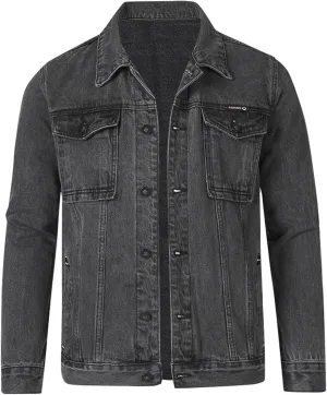 Mens Denim Jacket, Men'S Casual Workwear Long Sleeve Lapel Collar Denim Jacket Loose Multi Pocket Coat