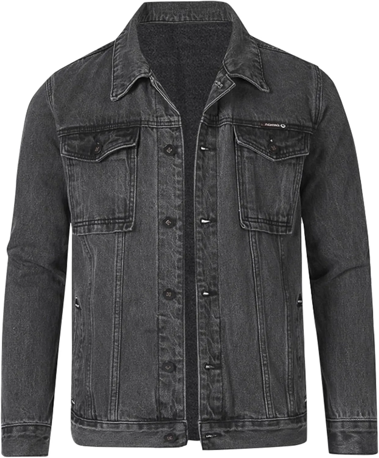 Mens Denim Jacket, Men'S Casual Workwear Long Sleeve Lapel Collar Denim Jacket Loose Multi Pocket Coat