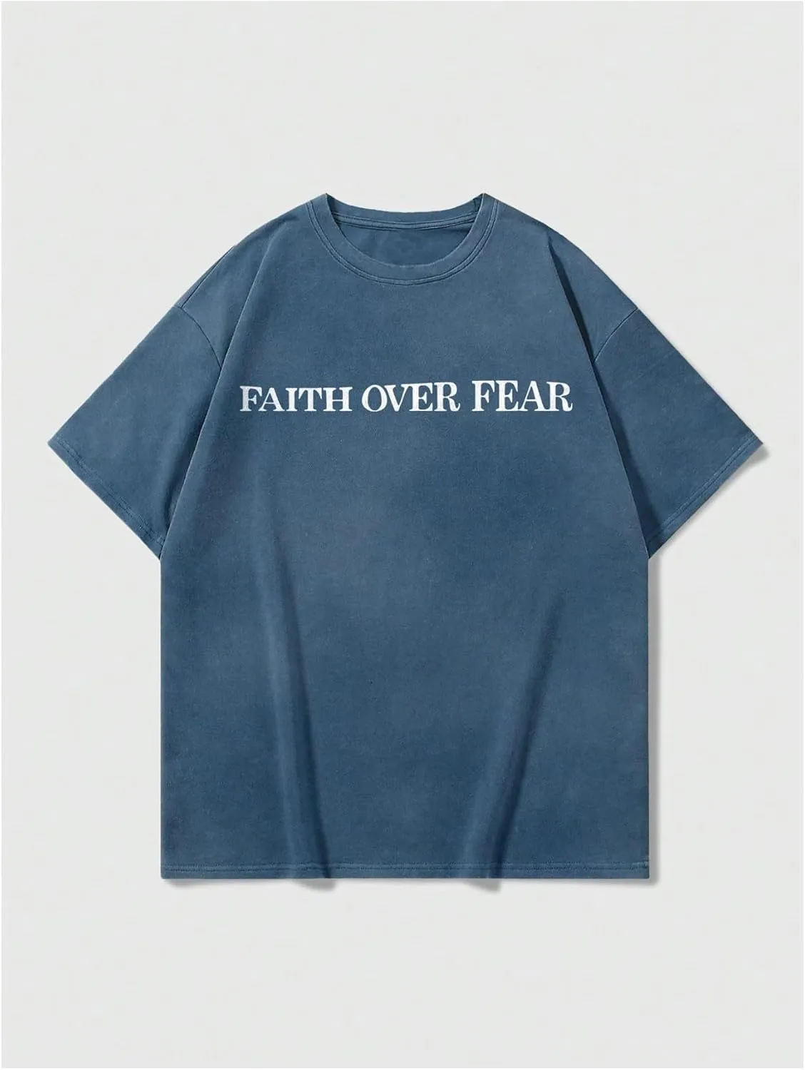 Men's Graphic Tee Shirt Oversized Drop Shoulder Vintage T-Shirt Letter Print Streetwear Casual Summer Tops