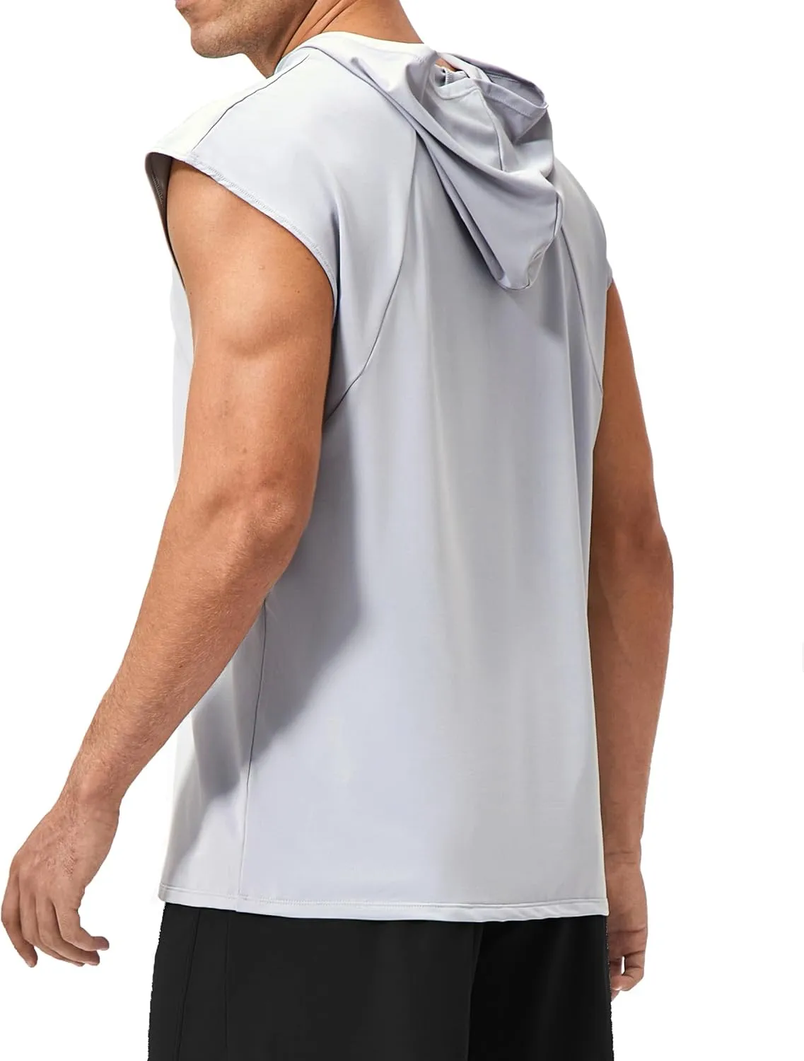 Men's Hooded Tank Tops Summer Sleeveless Workout Gym Hoodies Athletic Bodybuilding Muscle Cut Off Sports T Shirts